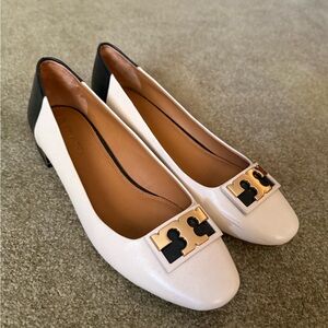 Tory Burch Elegant White and Black Women's Shoes